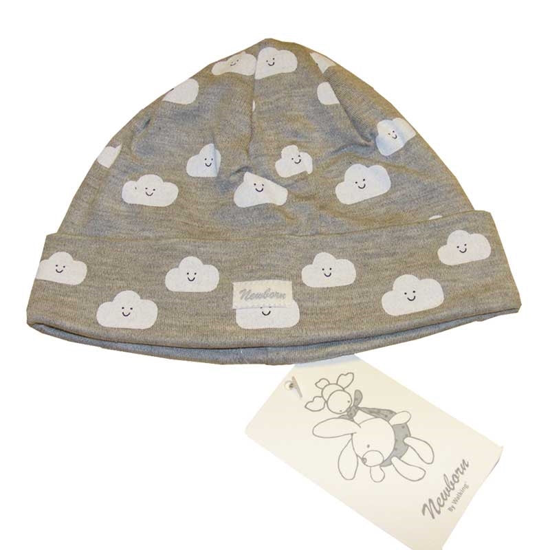 Babymössa grå moln Newborn walking bambu