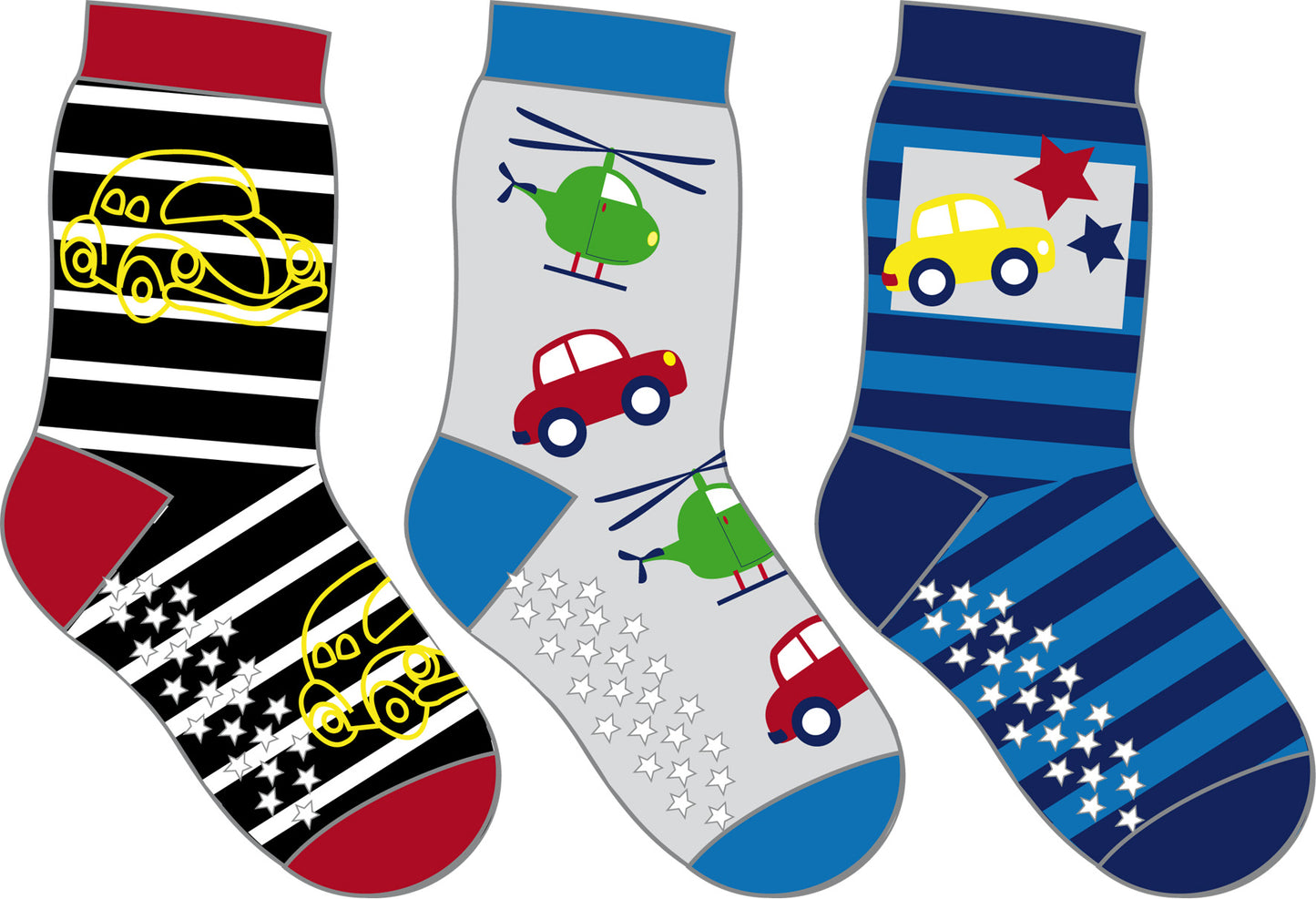 Barnstrumpa i bomull 3-pack